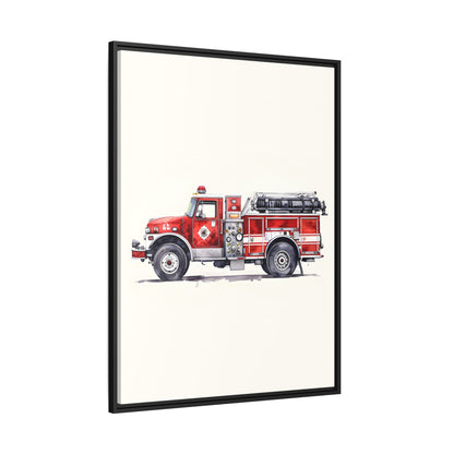 Framed Canvas - Classic Pumper Firetruck