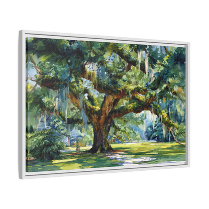 Framed Canvas - Whispering Southern Live Oak