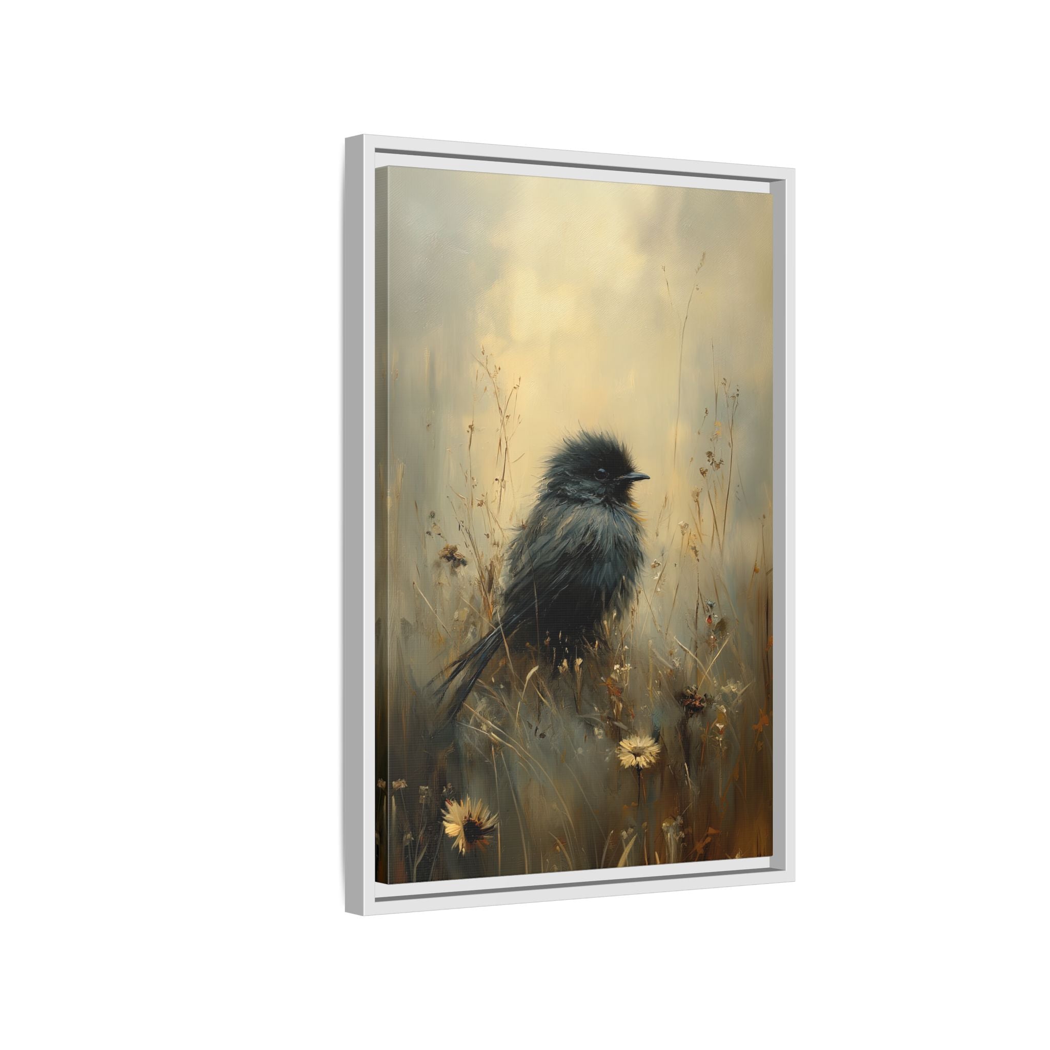 Framed Canvas - Golden Meadow Bird