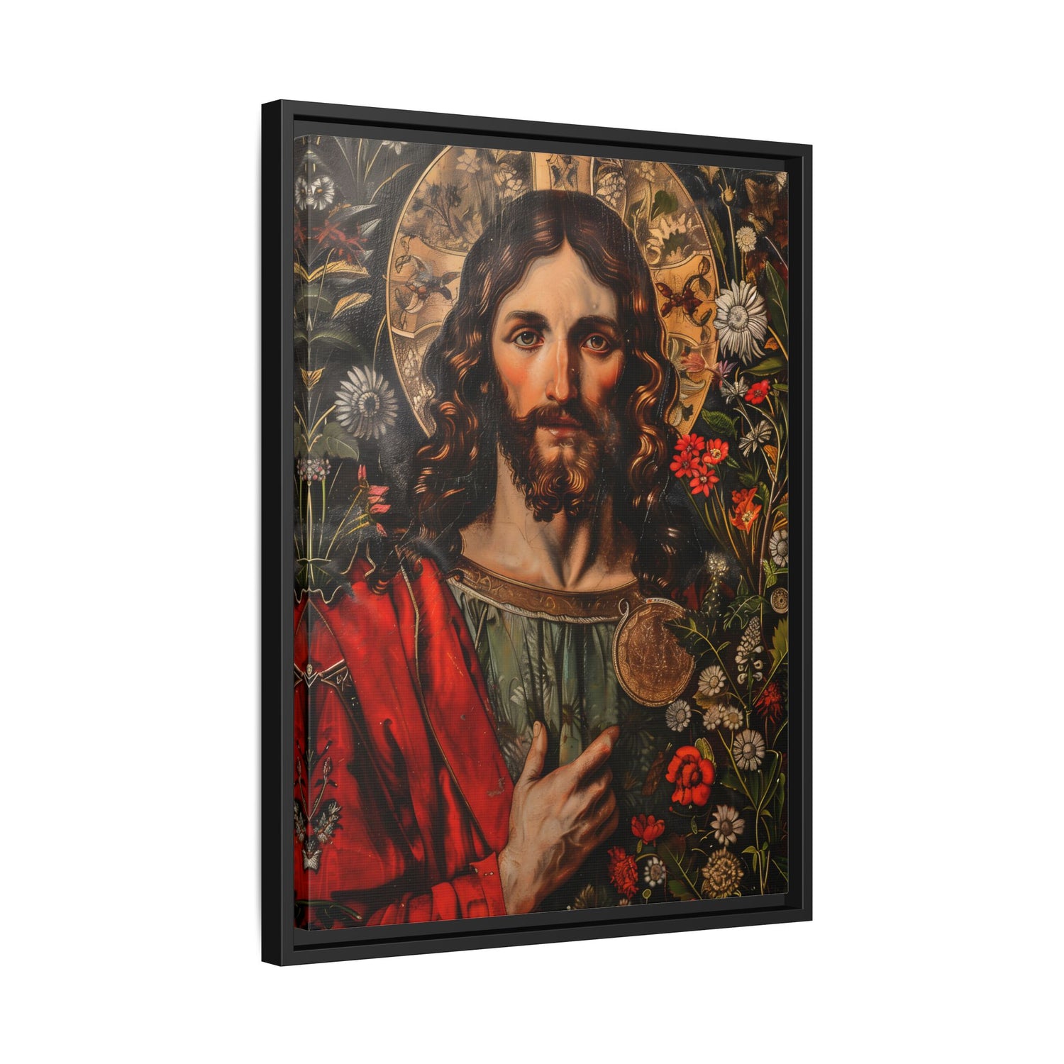 Framed Canvas - Sacred Floral Savior