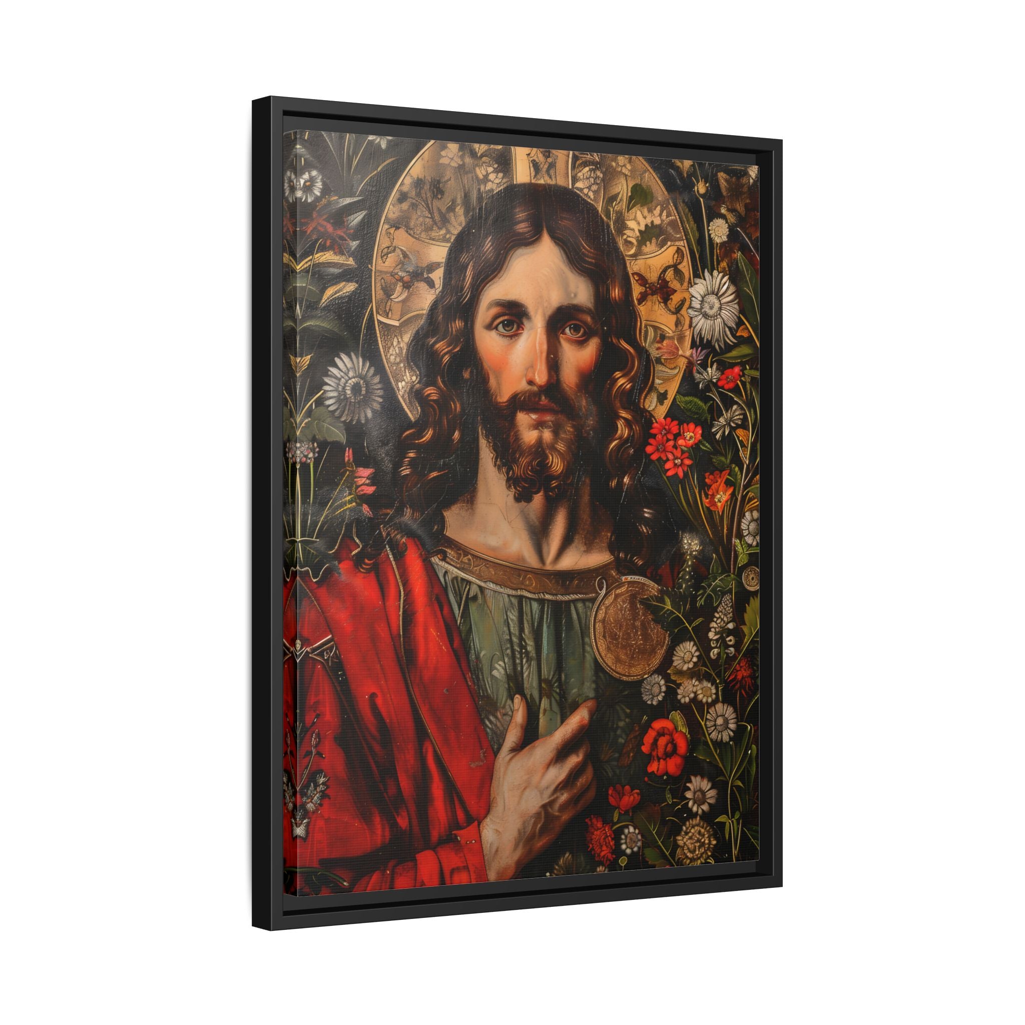 Framed Canvas - Sacred Floral Savior