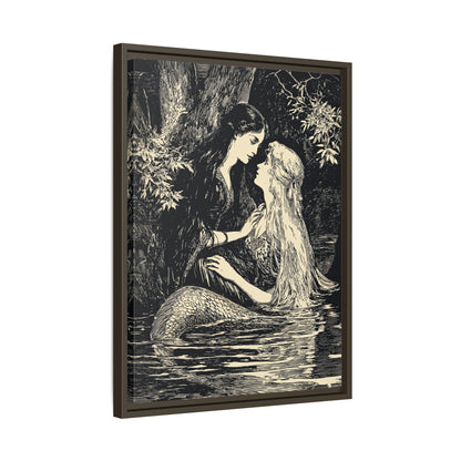 Framed Canvas - Mermaid Fairy Midnight Kiss