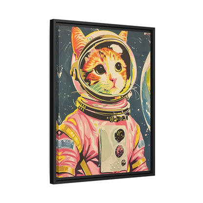 Framed Canvas - Catstronaut Pink Mission