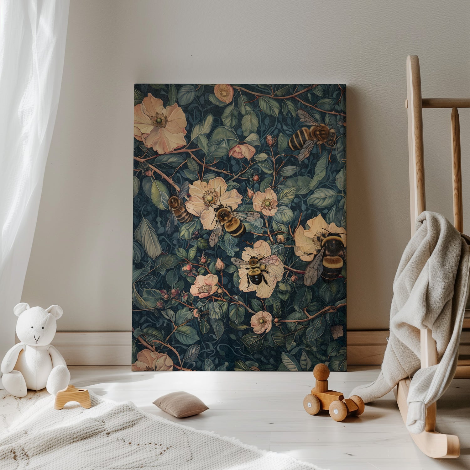 .75&quot; Matte Canvas - Buzzing Floral Symphony