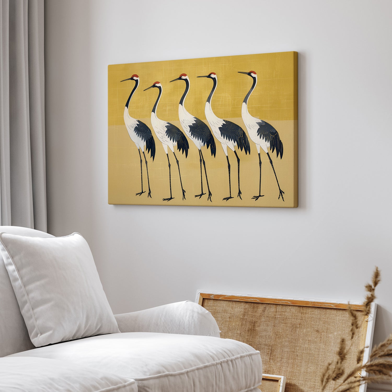 1.25" Matte Canvas - Golden Parade of Cranes