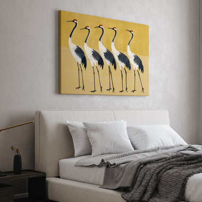 1.25" Matte Canvas - Golden Parade of Cranes
