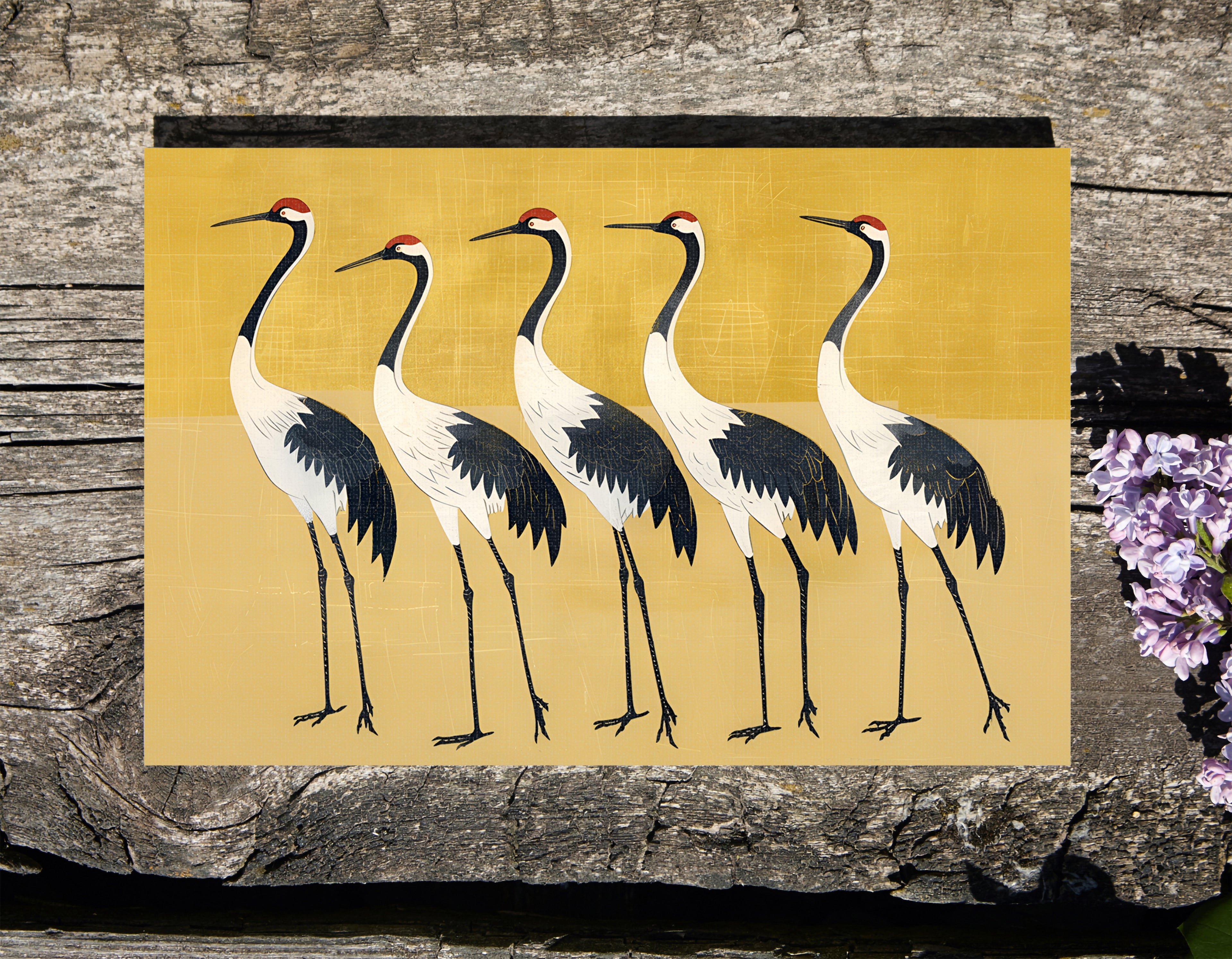 1.25" Matte Canvas - Golden Parade of Cranes