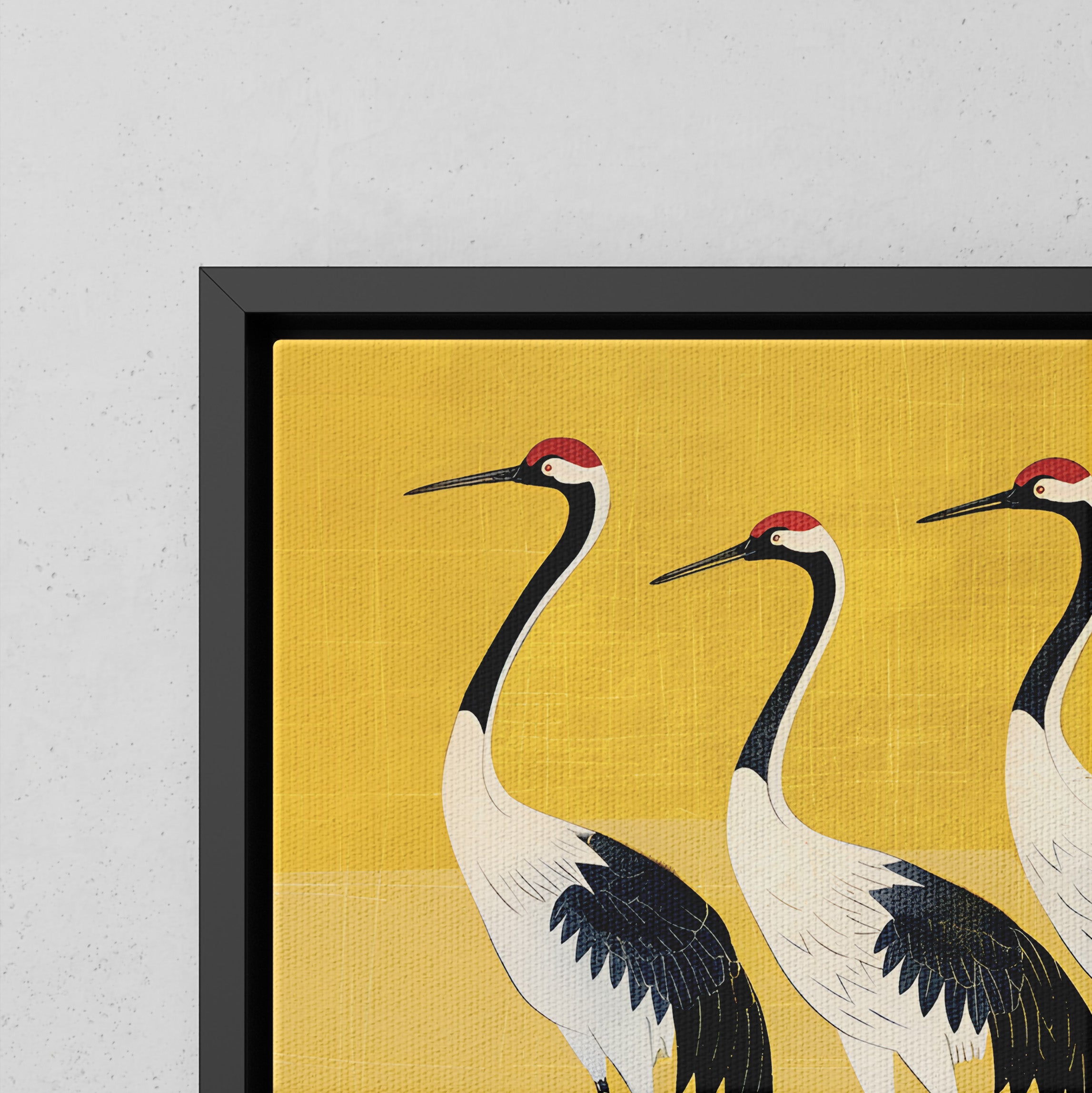 Framed Canvas - Golden Parade of Cranes
