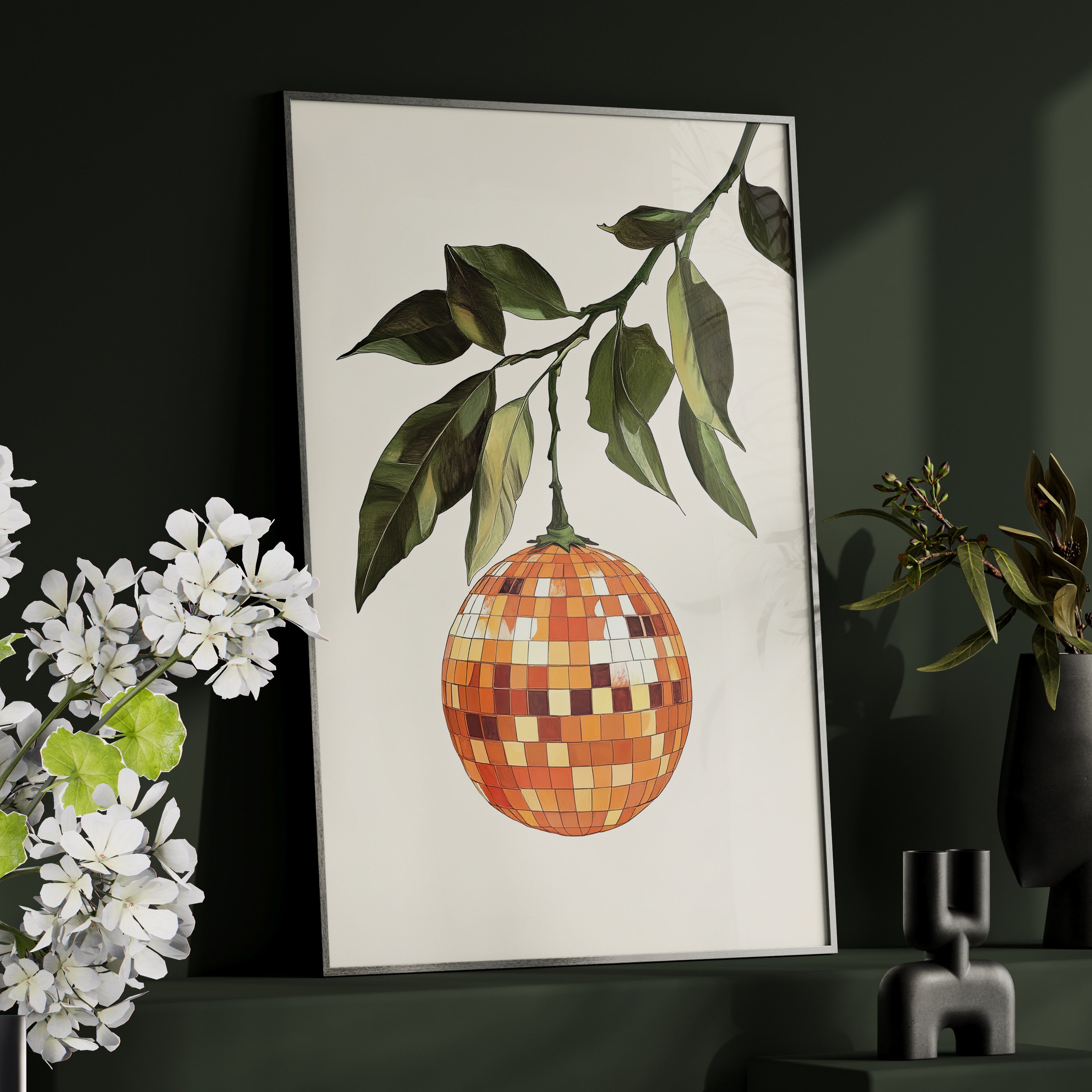 Framed Paper Print - Citrus Disco Glow Drop
