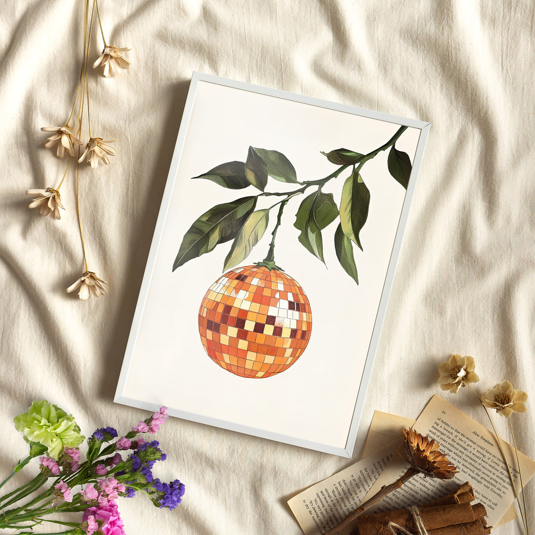 Framed Paper Print - Citrus Disco Glow Drop