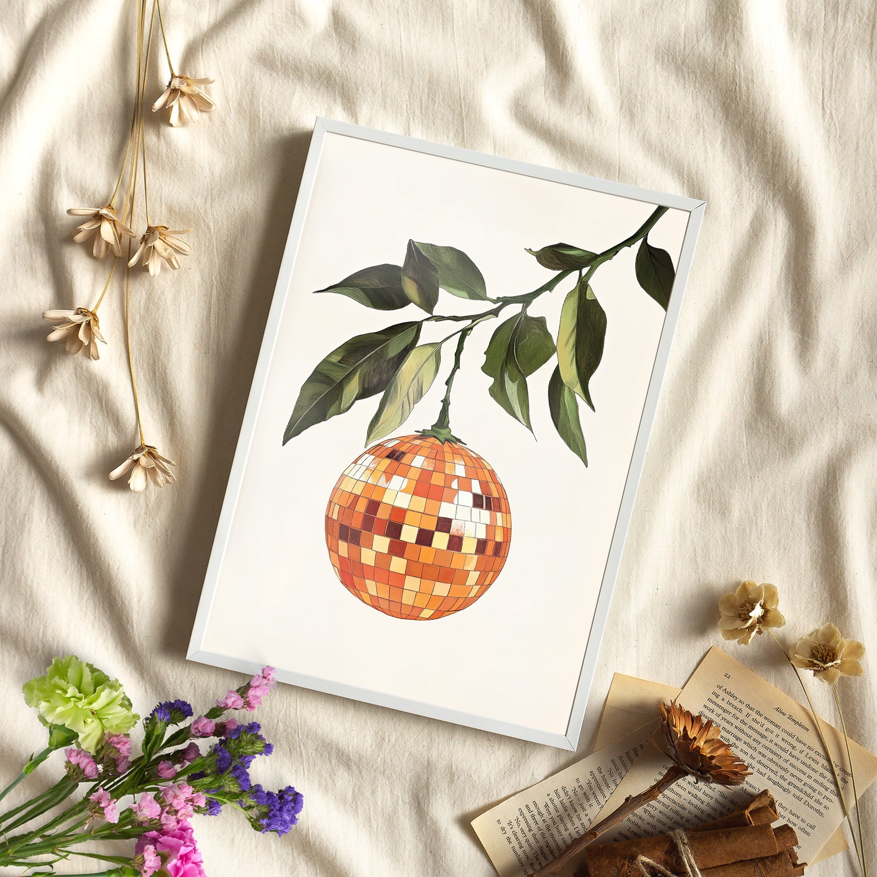 Framed Paper Print - Citrus Disco Glow Drop