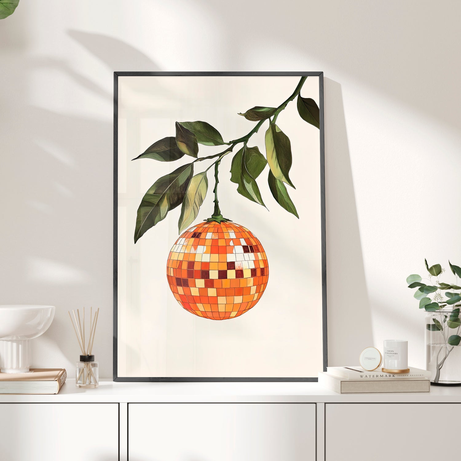 Framed Paper Print - Citrus Disco Glow Drop