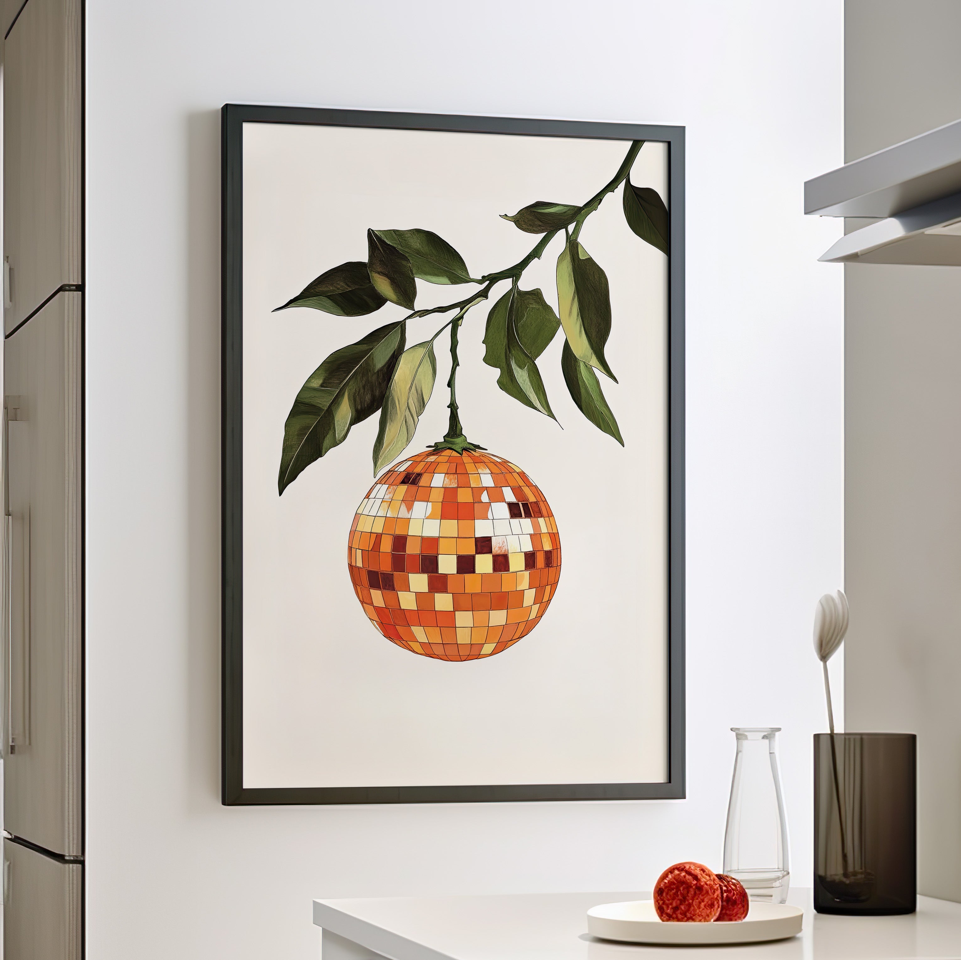 Framed Paper Print - Citrus Disco Glow Drop