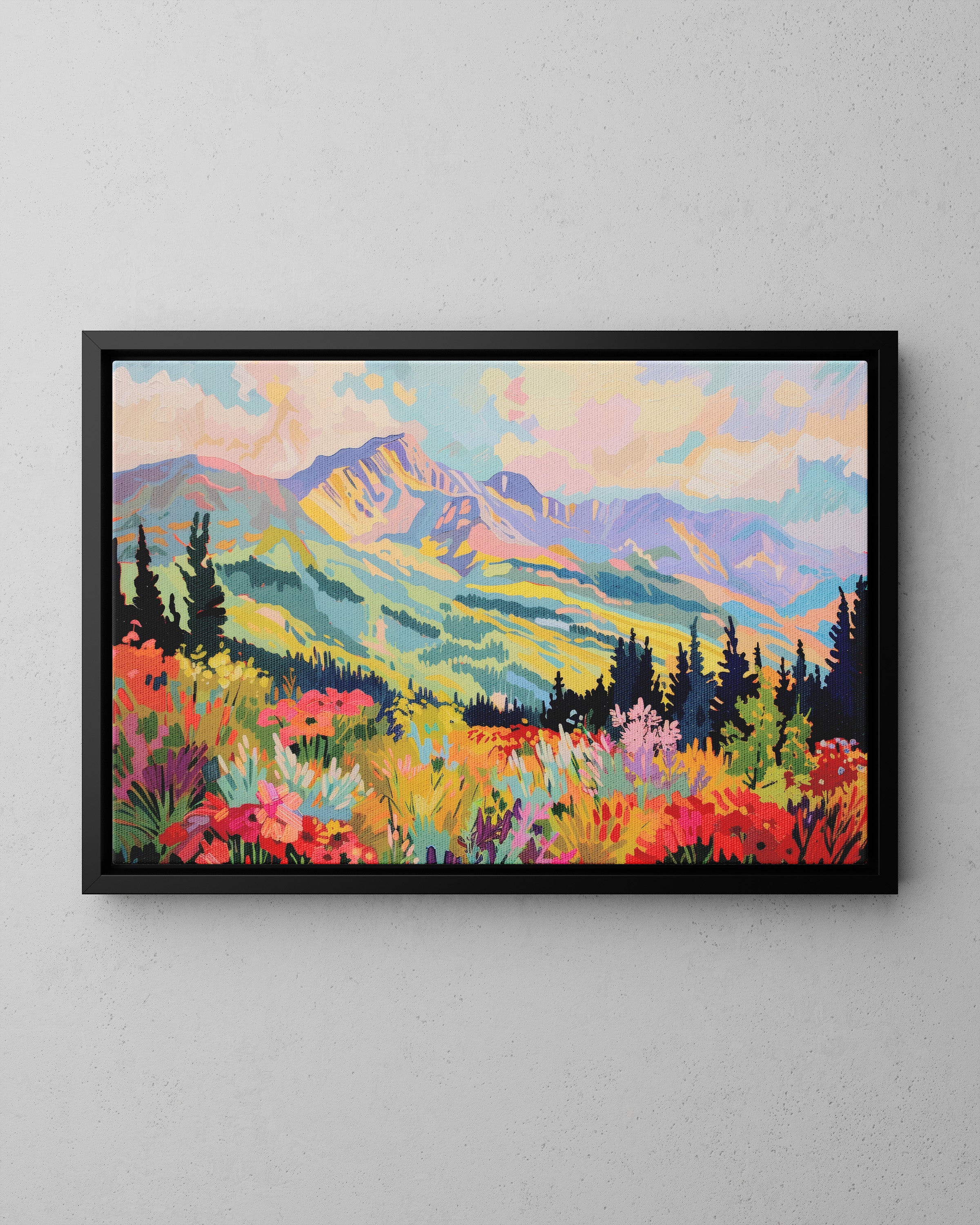 Framed Canvas - Rocky Mountain Wildflower Bliss