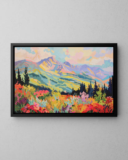 Framed Canvas - Rocky Mountain Wildflower Bliss