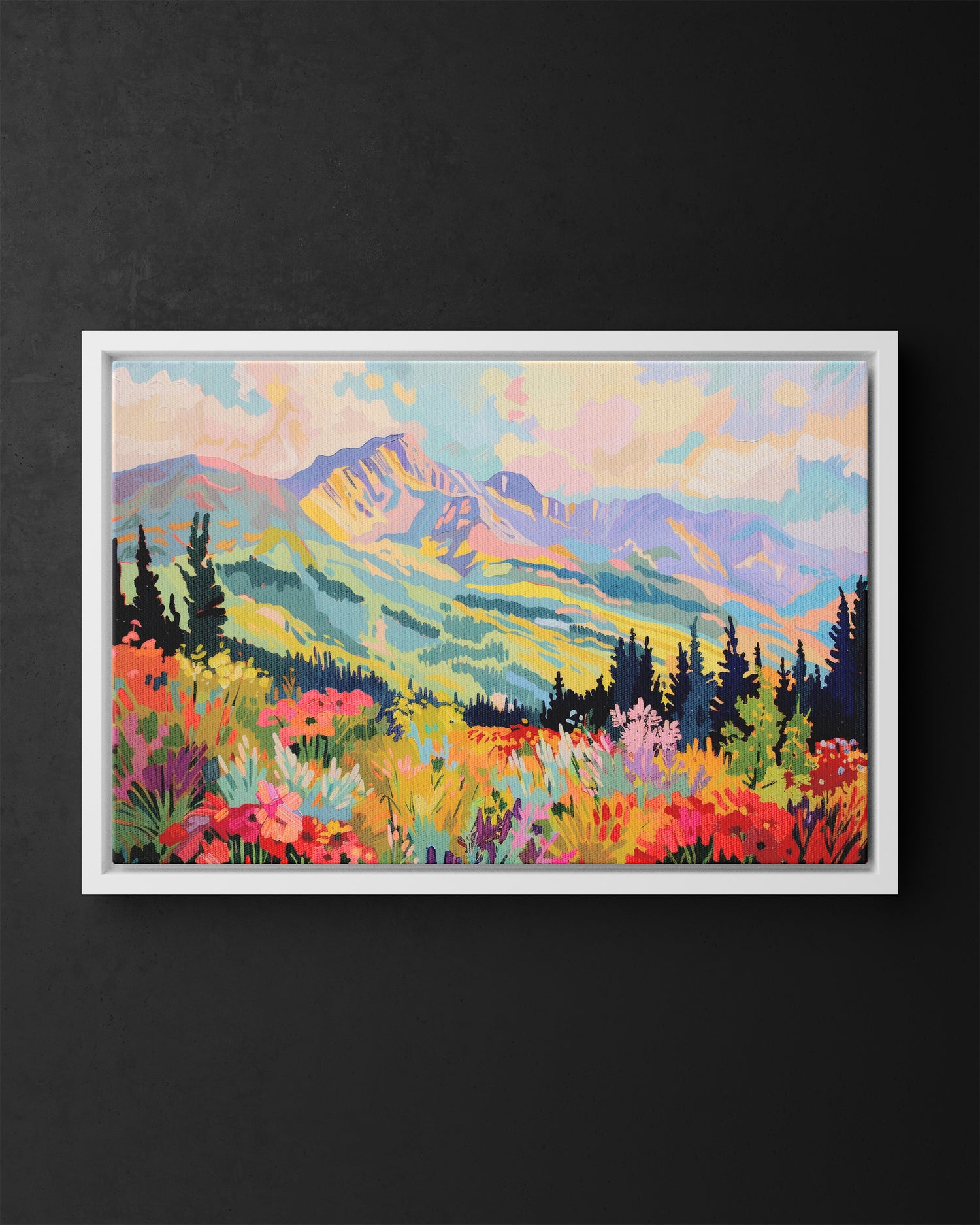 Framed Canvas - Rocky Mountain Wildflower Bliss