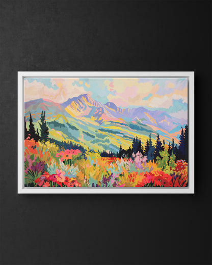 Framed Canvas - Rocky Mountain Wildflower Bliss