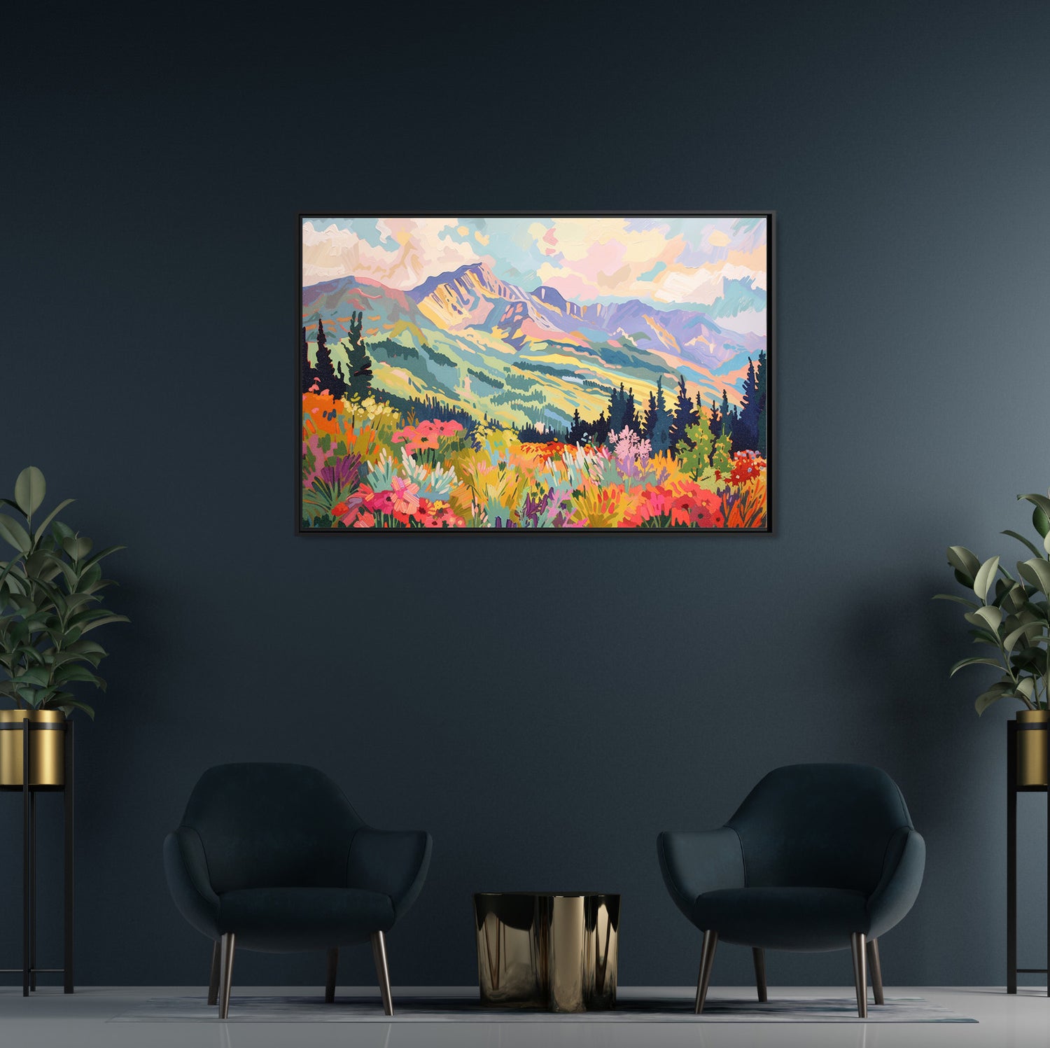 Framed Canvas - Rocky Mountain Wildflower Bliss