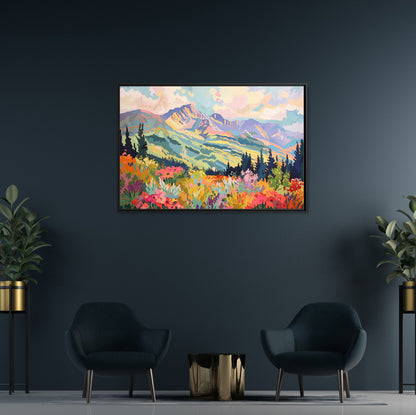 Framed Canvas - Rocky Mountain Wildflower Bliss