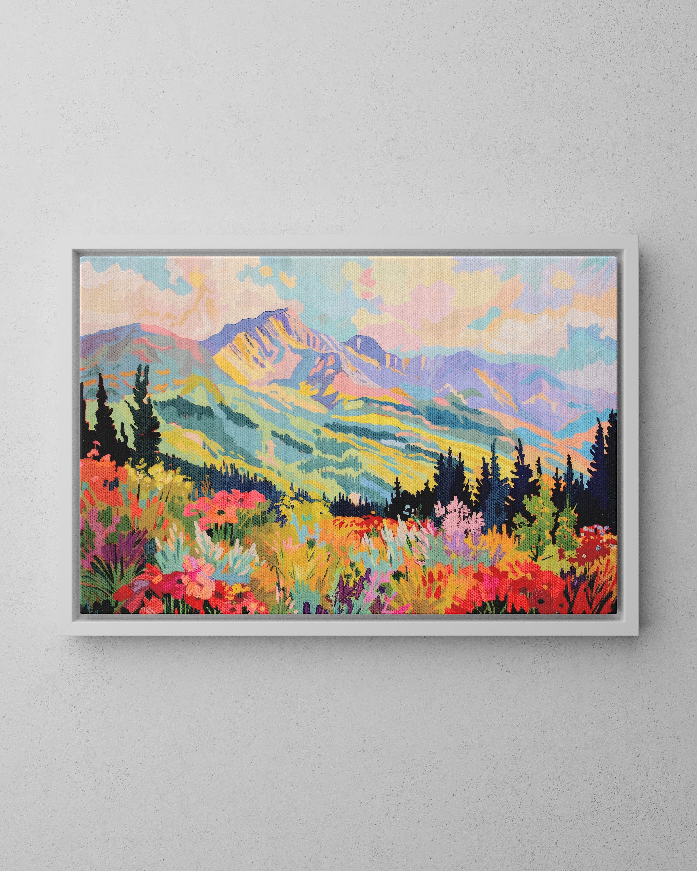 Framed Canvas - Rocky Mountain Wildflower Bliss