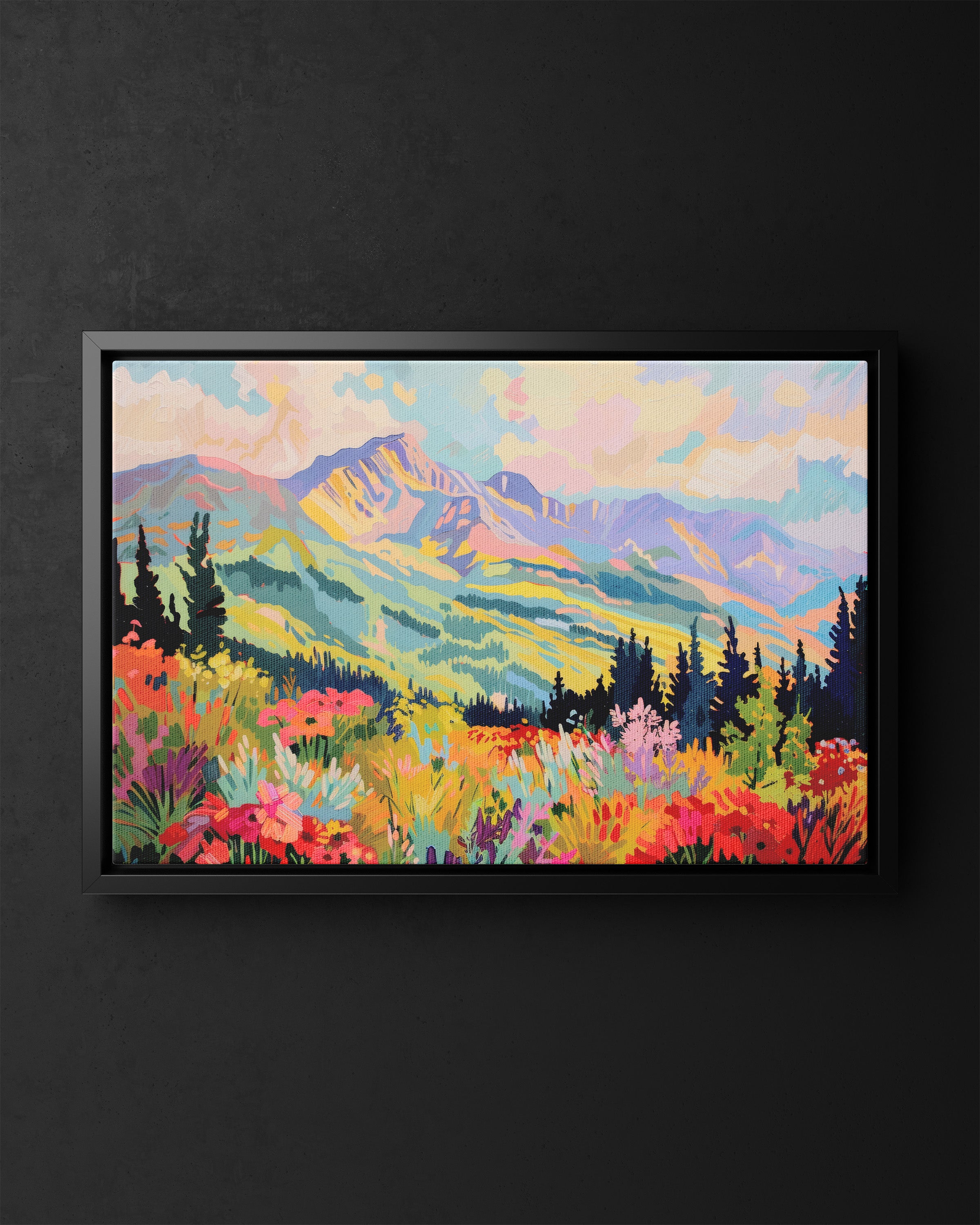 Framed Canvas - Rocky Mountain Wildflower Bliss