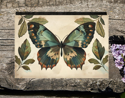 .75" Matte Canvas - Vintage Iridescent Butterfly Bloom