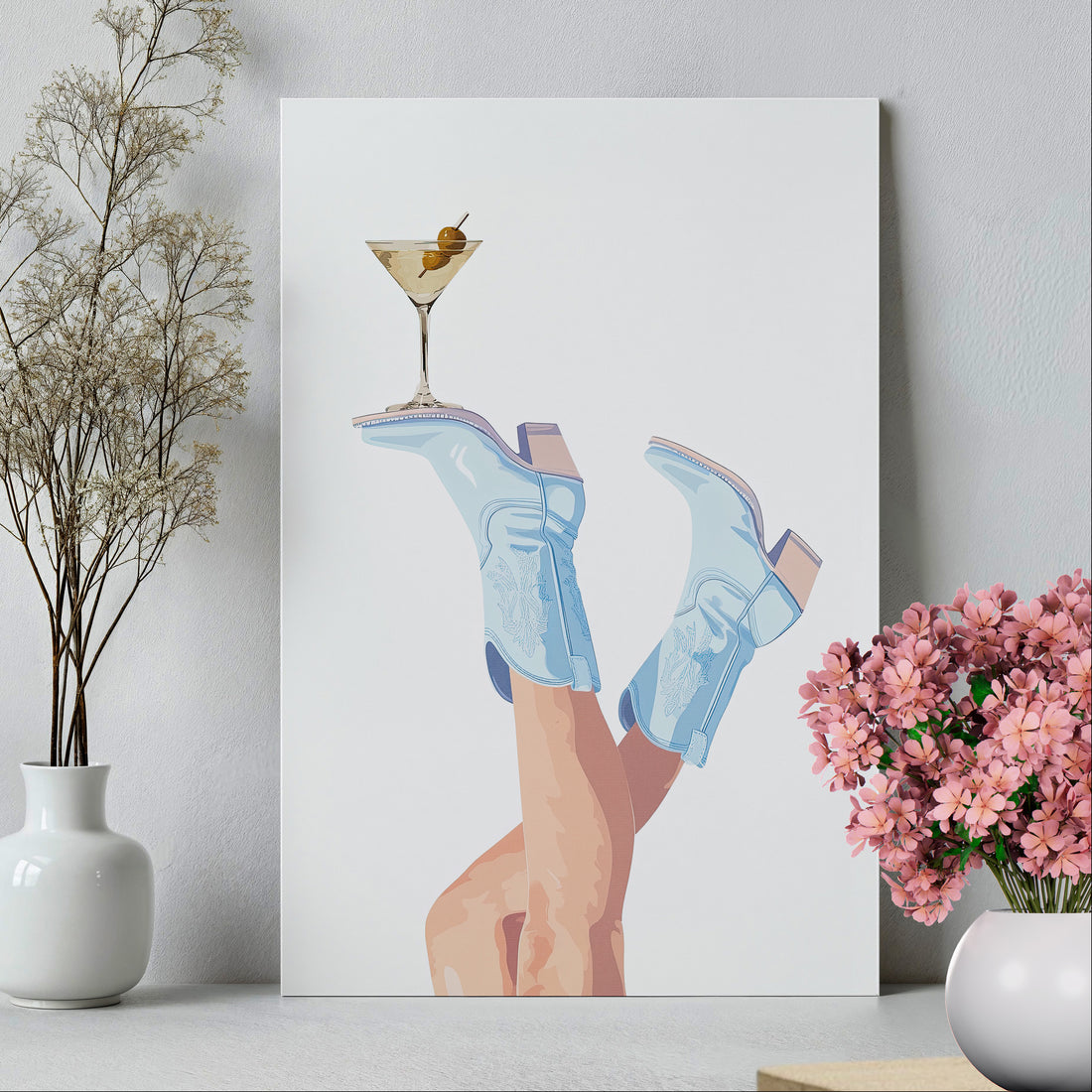 .75&quot; Matte Canvas - Boots Up, Cheers Babe