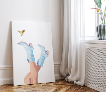 .75&quot; Matte Canvas - Boots Up, Cheers Babe