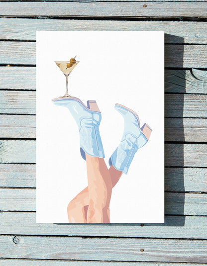 .75&quot; Matte Canvas - Boots Up, Cheers Babe