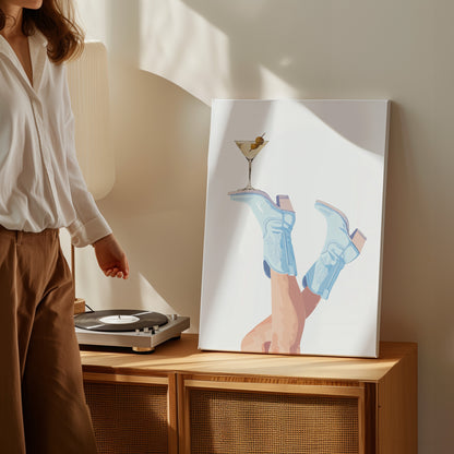 .75&quot; Matte Canvas - Boots Up, Cheers Babe