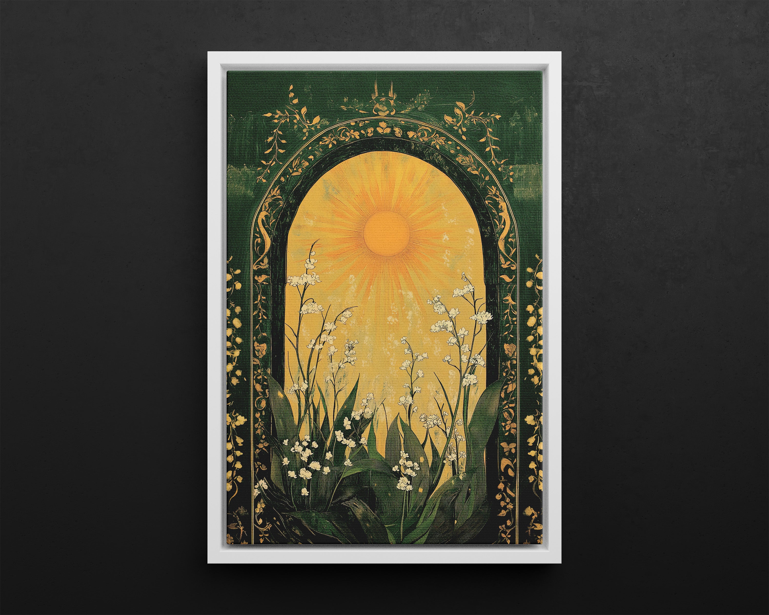 Framed Canvas - Lily of the Valley Archway