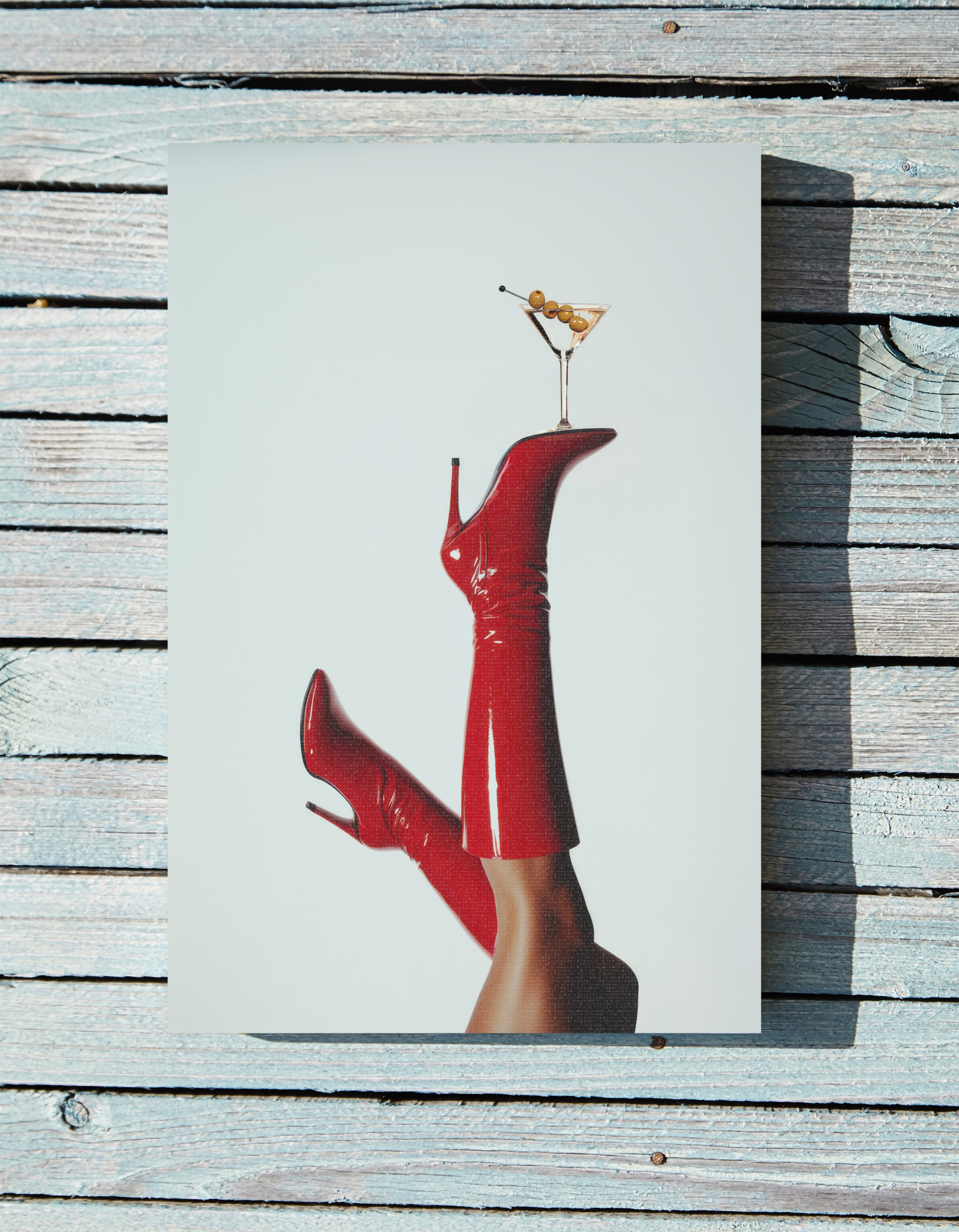 .75" Matte Canvas - Cocktails &amp; Red Stilettos