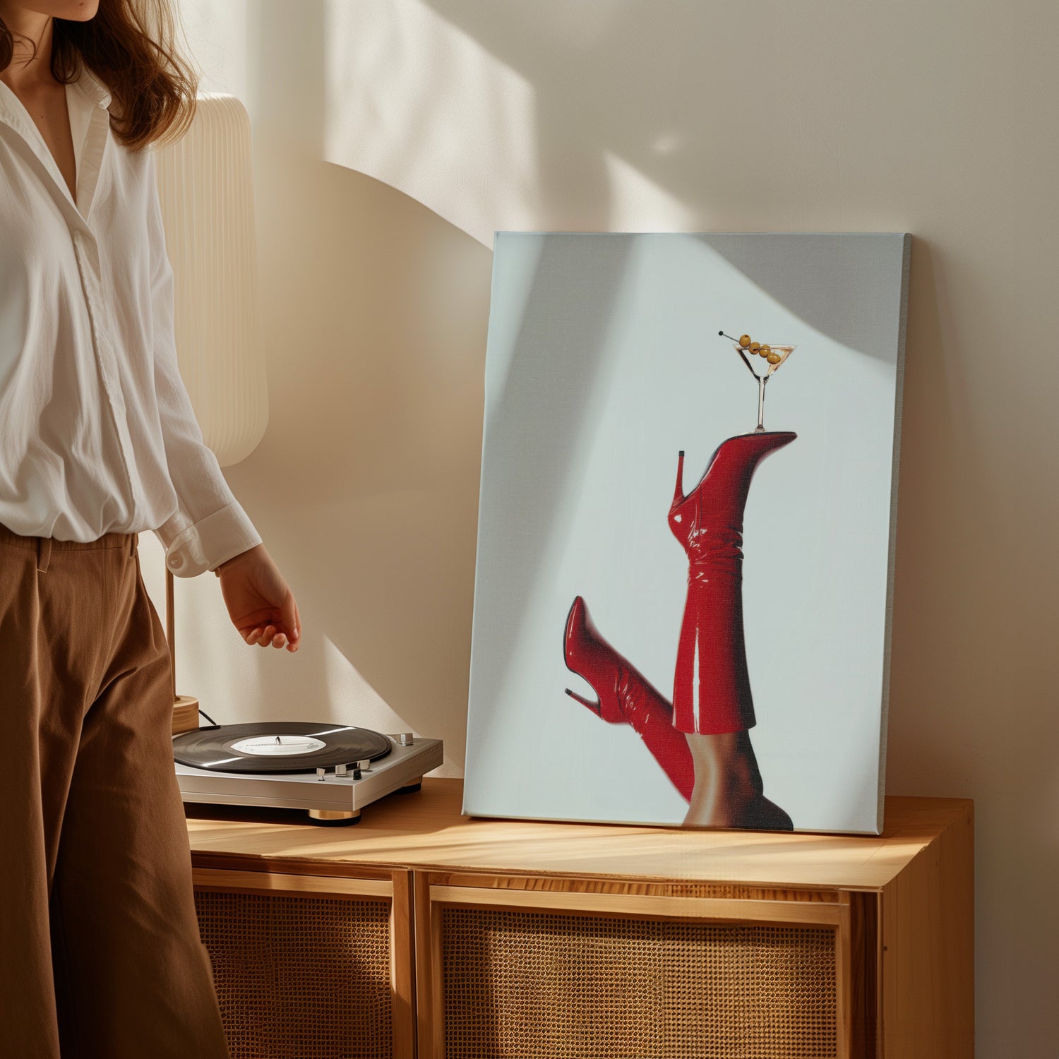 .75" Matte Canvas - Cocktails &amp; Red Stilettos