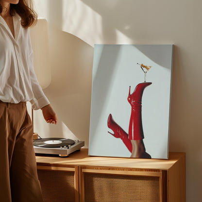 .75" Matte Canvas - Cocktails &amp; Red Stilettos