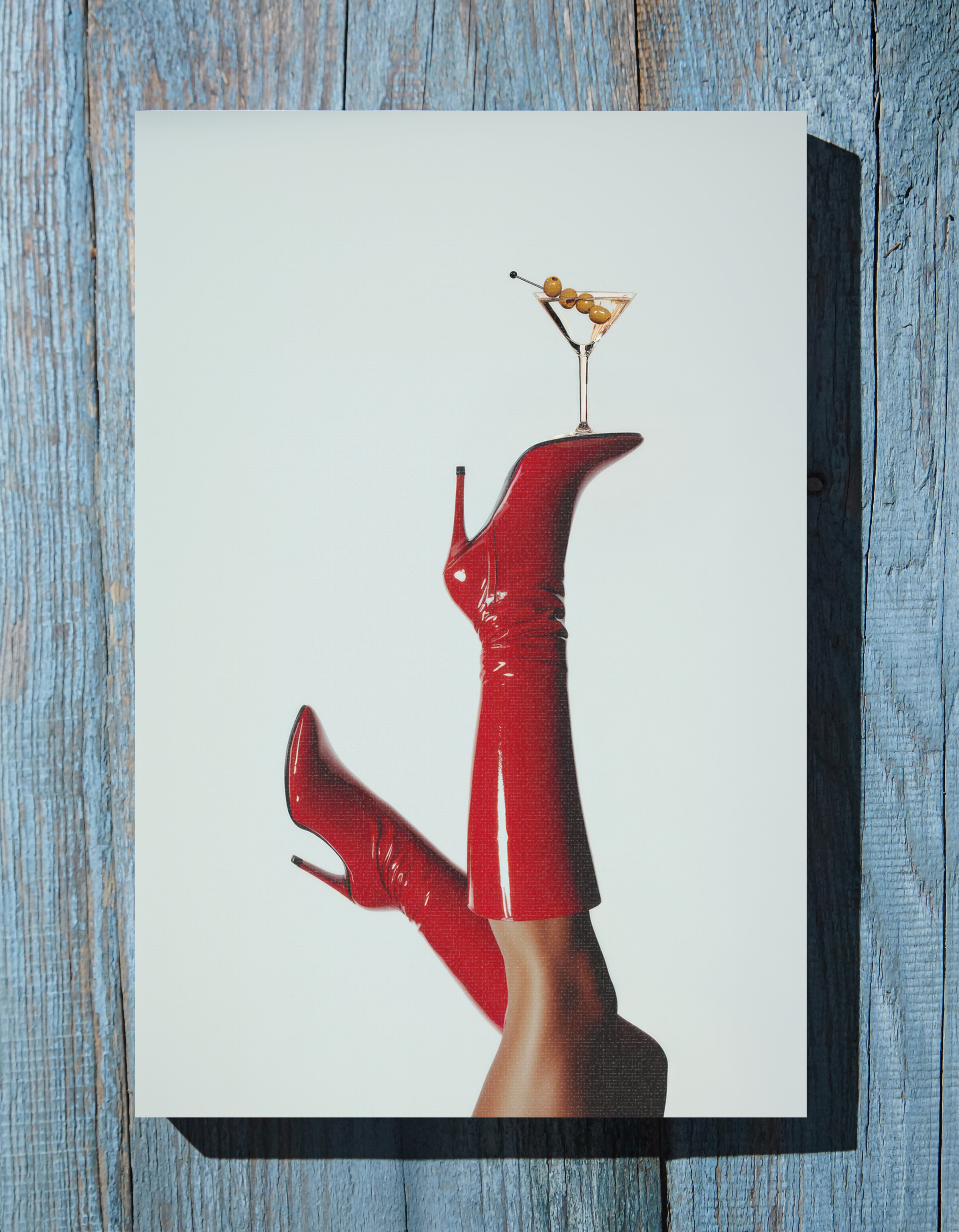 .75" Matte Canvas - Cocktails &amp; Red Stilettos