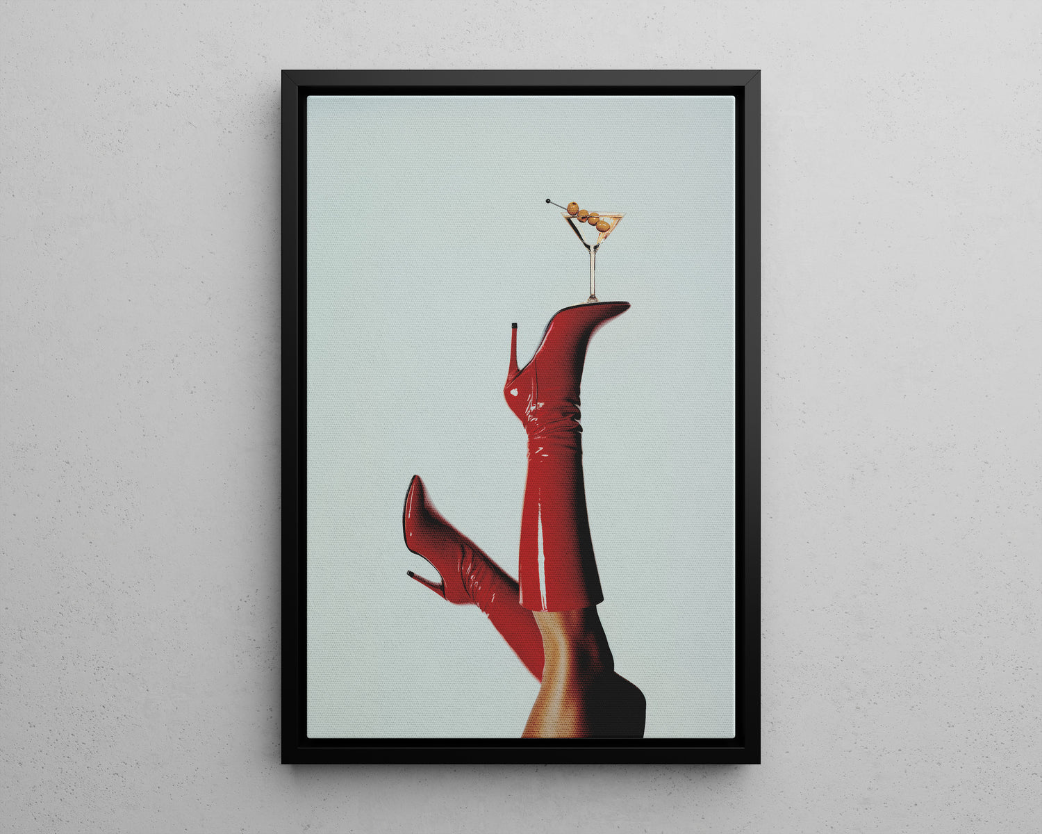Framed Canvas - Cocktails &amp; Red Stilettos