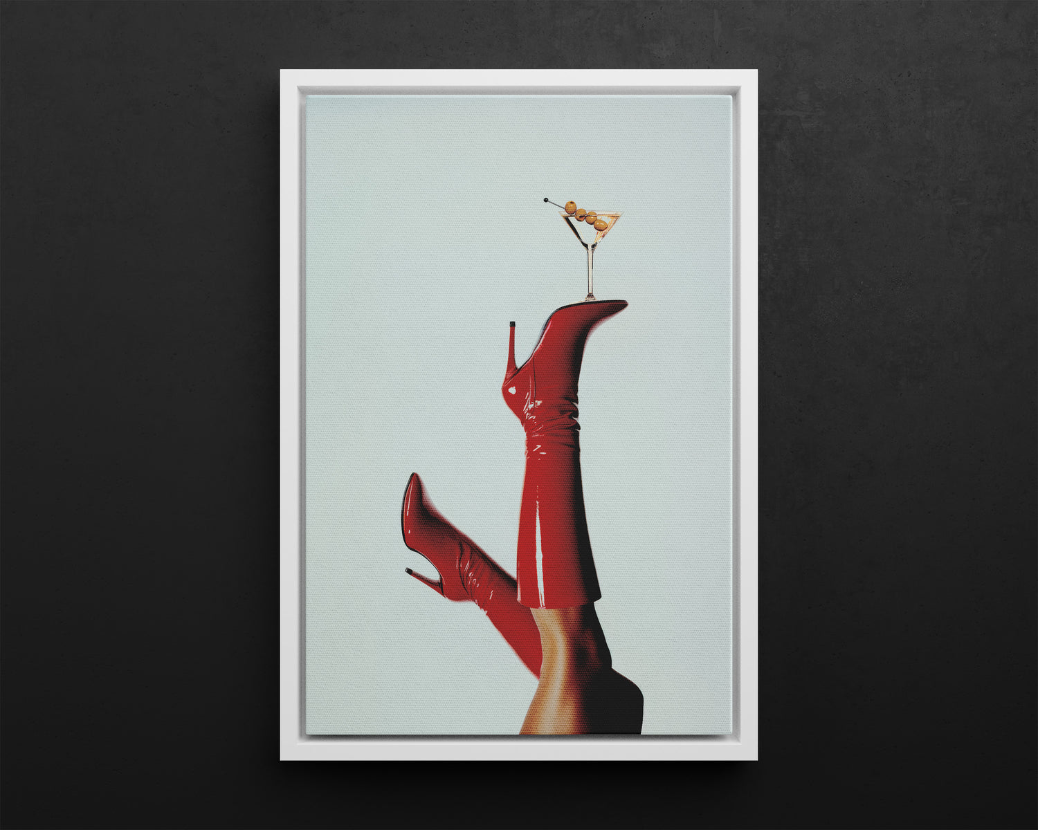 Framed Canvas - Cocktails &amp; Red Stilettos