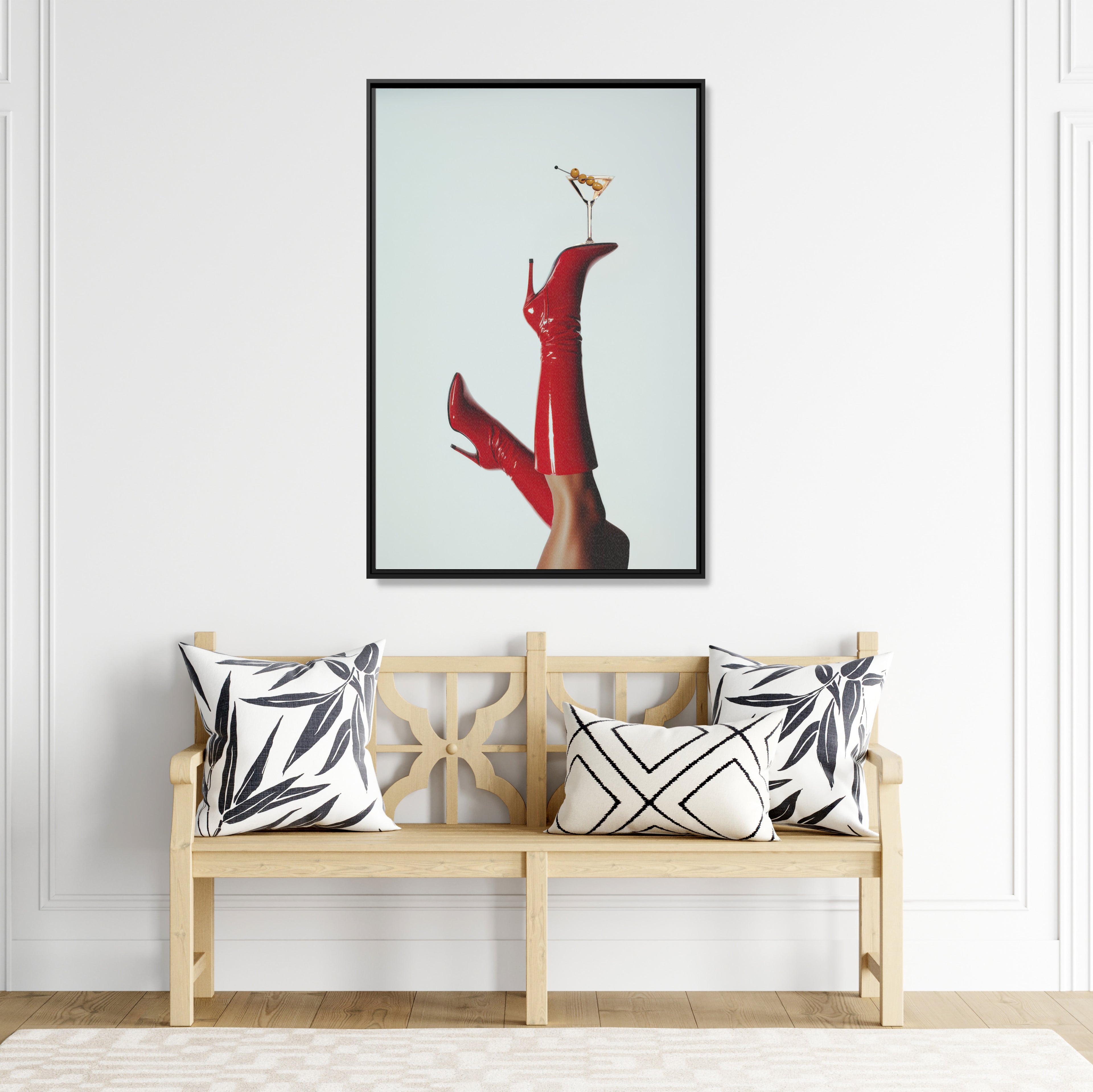 Framed Canvas - Cocktails &amp; Red Stilettos