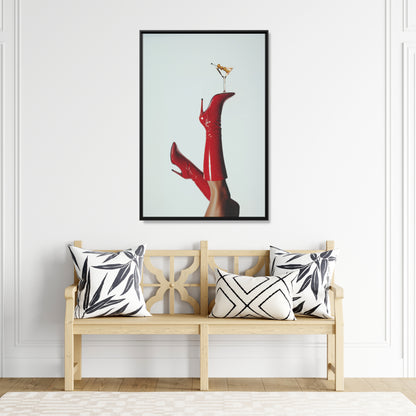 Framed Canvas - Cocktails &amp; Red Stilettos