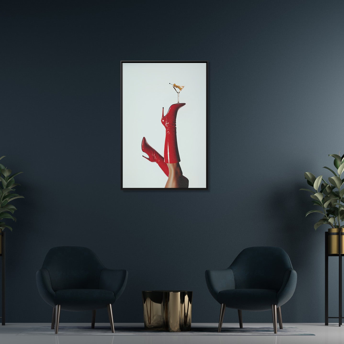 Framed Canvas - Cocktails &amp; Red Stilettos