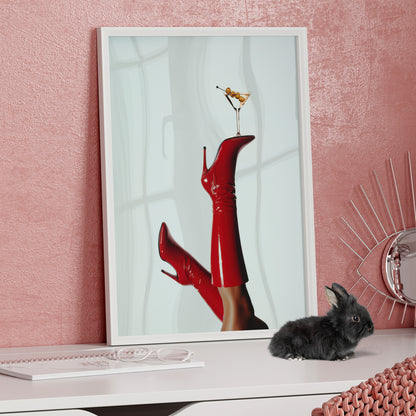 Framed Paper Print - Cocktails &amp; Red Stilettos