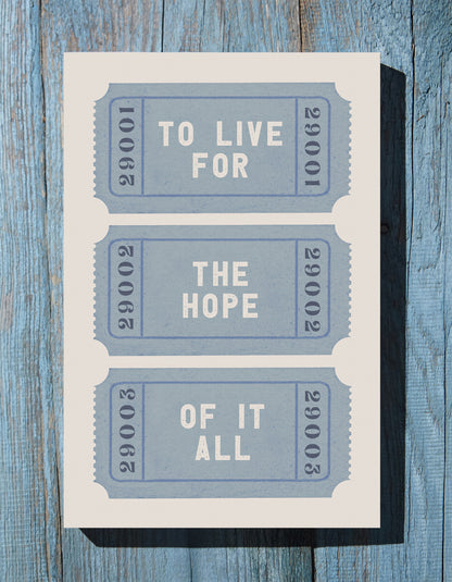 1.25" Matte Canvas - The Hope Ticket Trilogy