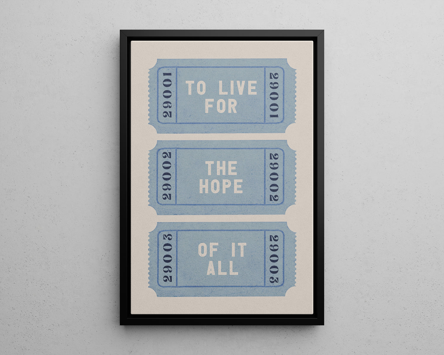 Framed Canvas - The Hope Ticket Trilogy
