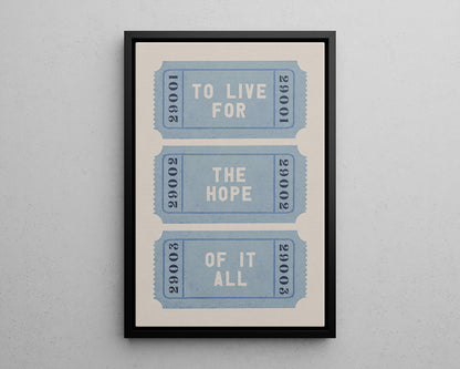 Framed Canvas - The Hope Ticket Trilogy