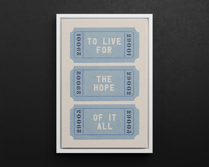 Framed Canvas - The Hope Ticket Trilogy