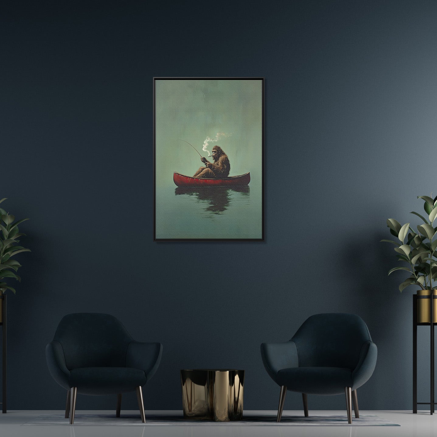 Framed Canvas - Bigfoot Canoe Adventure