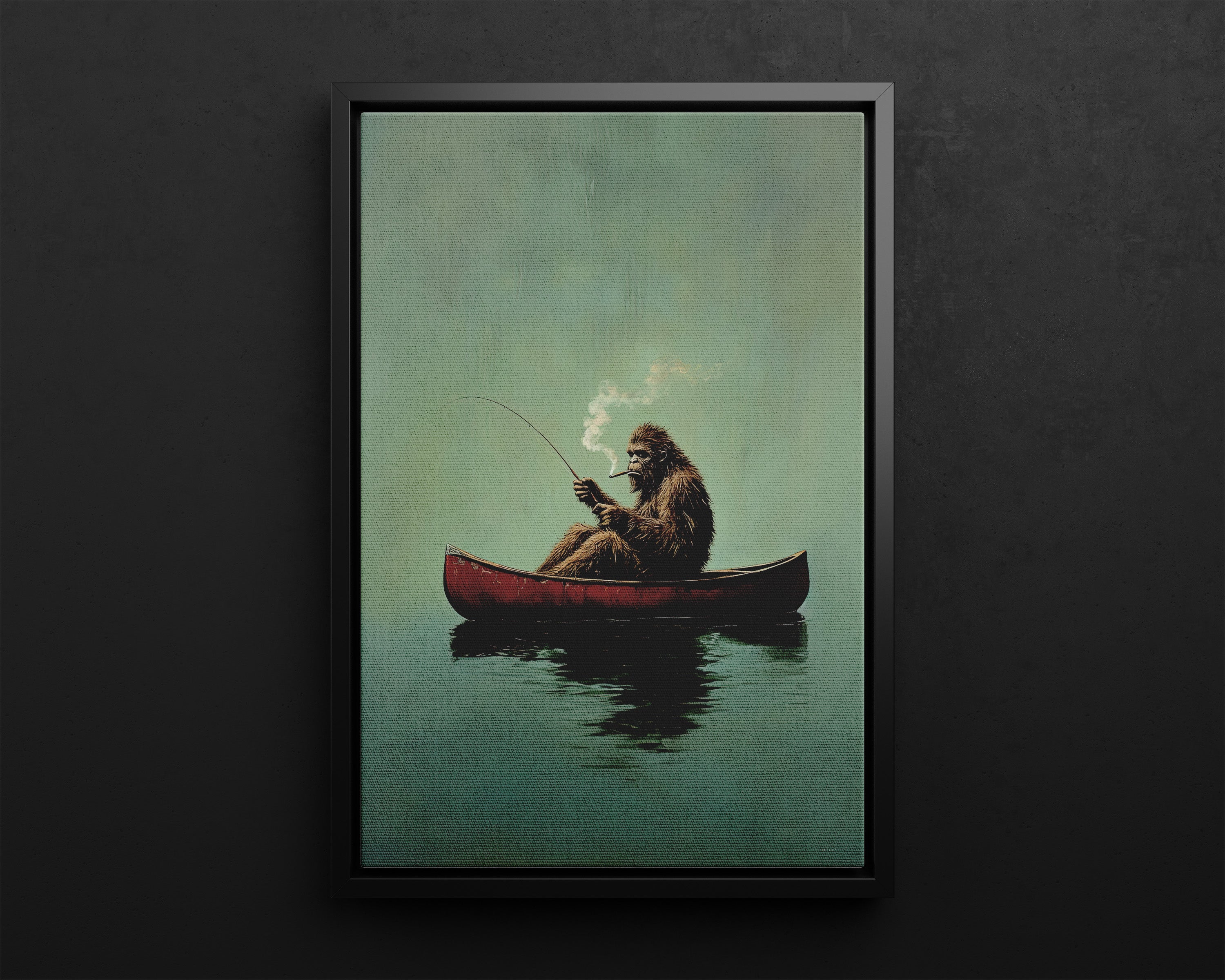 Framed Canvas - Bigfoot Canoe Adventure