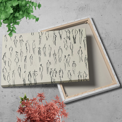 .75&quot; Matte Canvas - Crowd in Motion Linework