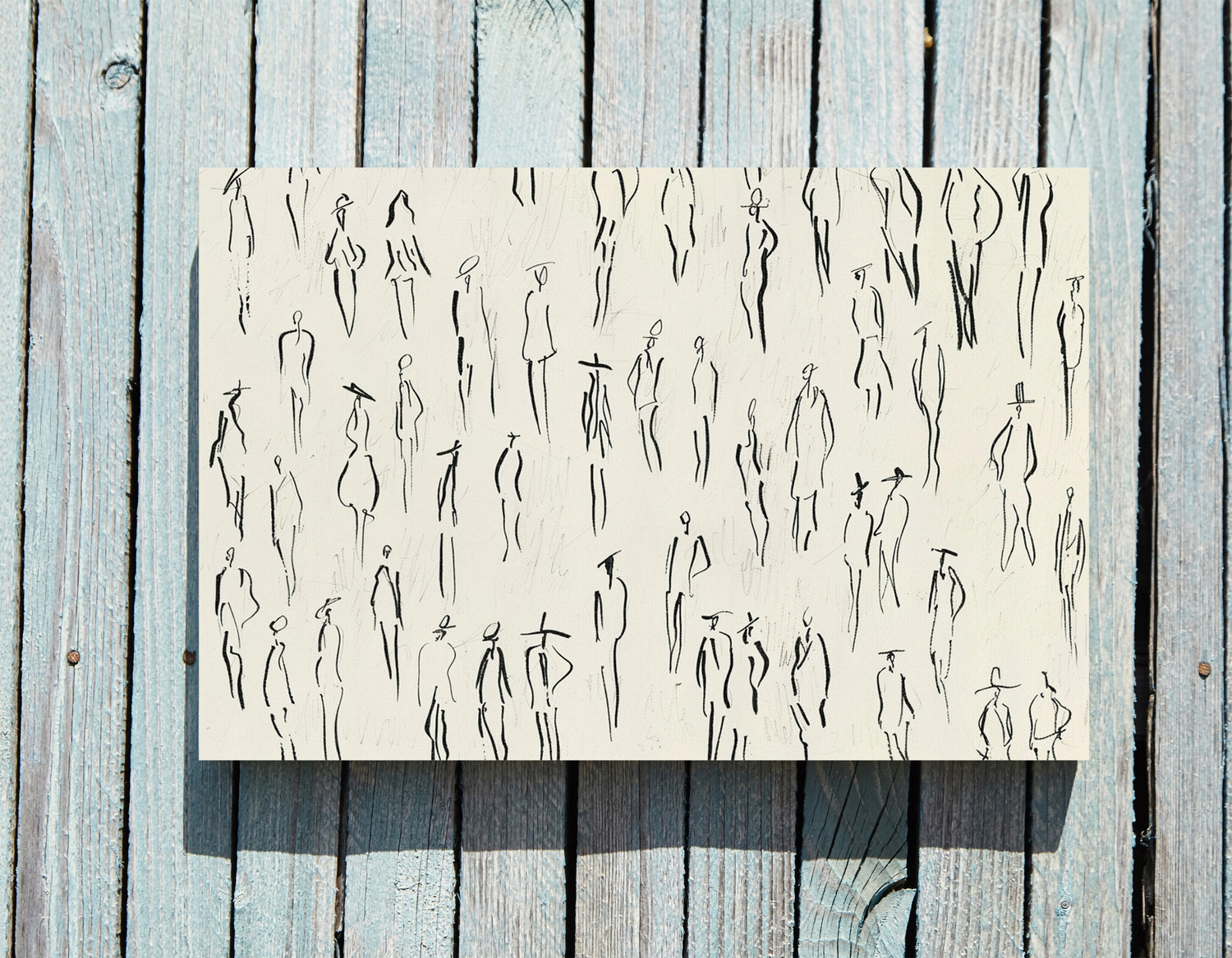 .75&quot; Matte Canvas - Crowd in Motion Linework