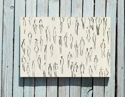 .75&quot; Matte Canvas - Crowd in Motion Linework